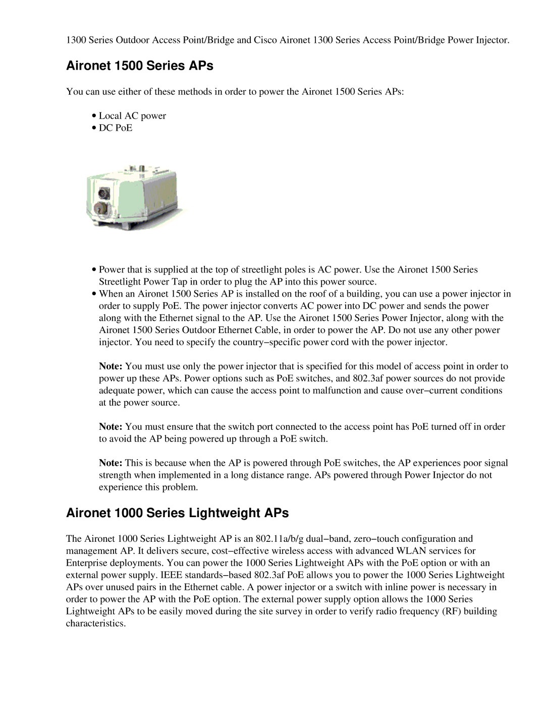 Cisco Systems UCSCRAIDMZ220, 2008M-8i manual Aironet 1500 Series APs, Aironet 1000 Series Lightweight APs 