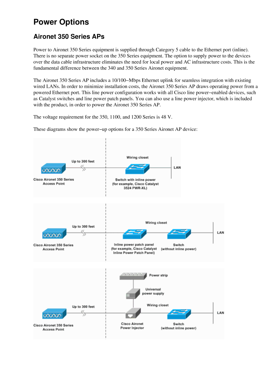 Cisco Systems UCSCRAIDMZ220, 2008M-8i manual Power Options, Aironet 350 Series APs 