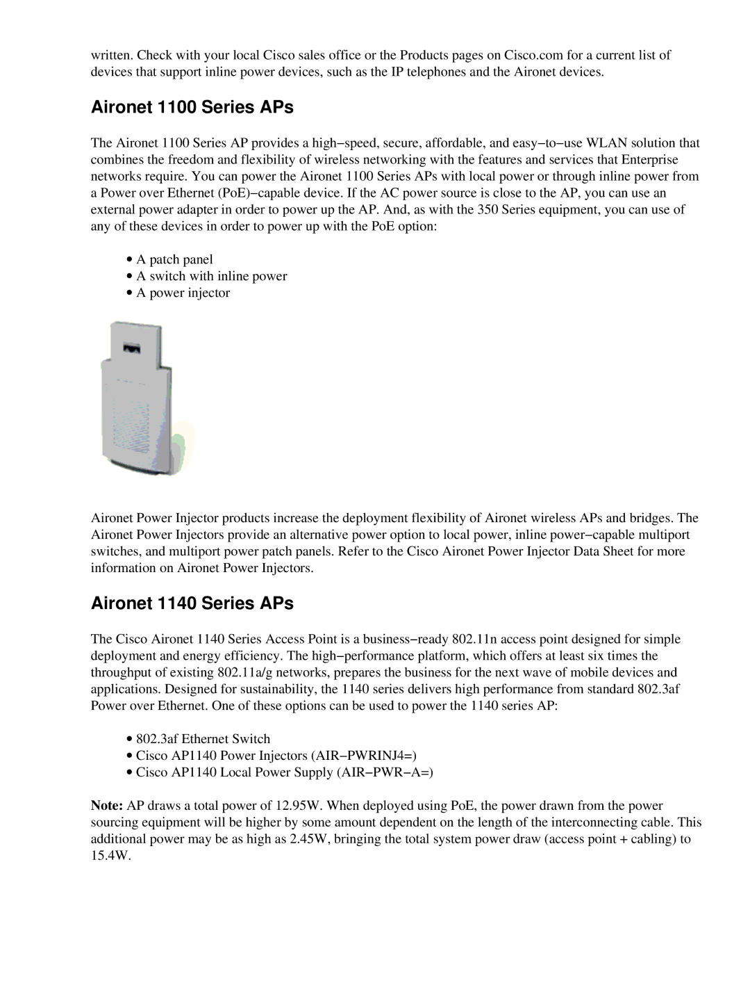 Cisco Systems 2008M-8i, UCSCRAIDMZ220 manual Aironet 1100 Series APs, Aironet 1140 Series APs 