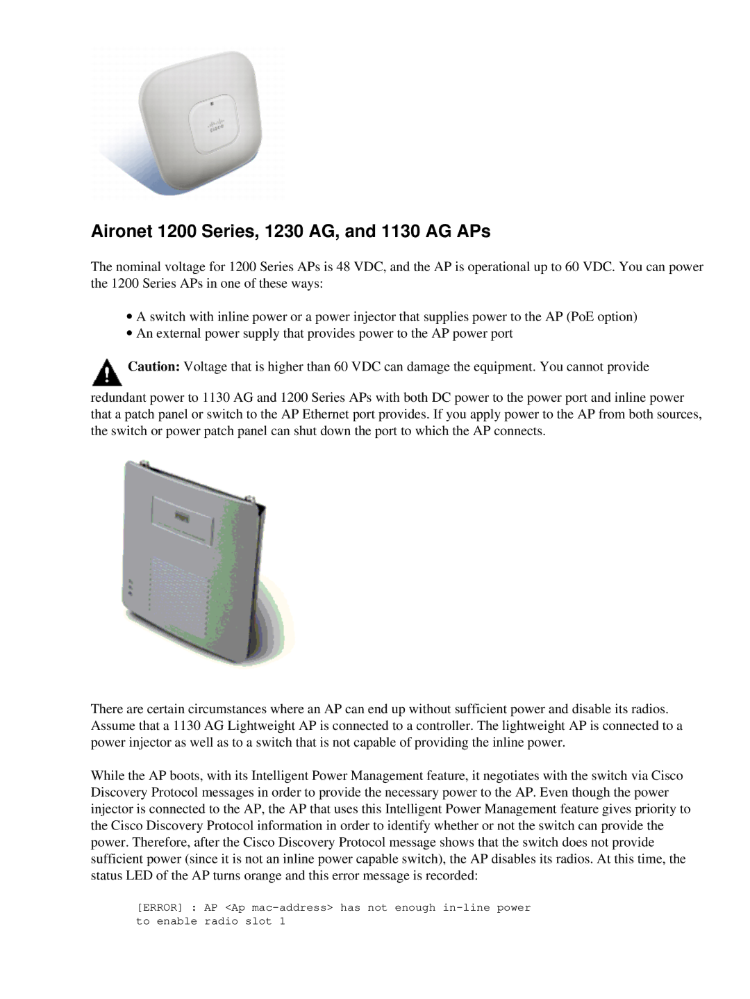 Cisco Systems UCSCRAIDMZ220, 2008M-8i manual Aironet 1200 Series, 1230 AG, and 1130 AG APs 