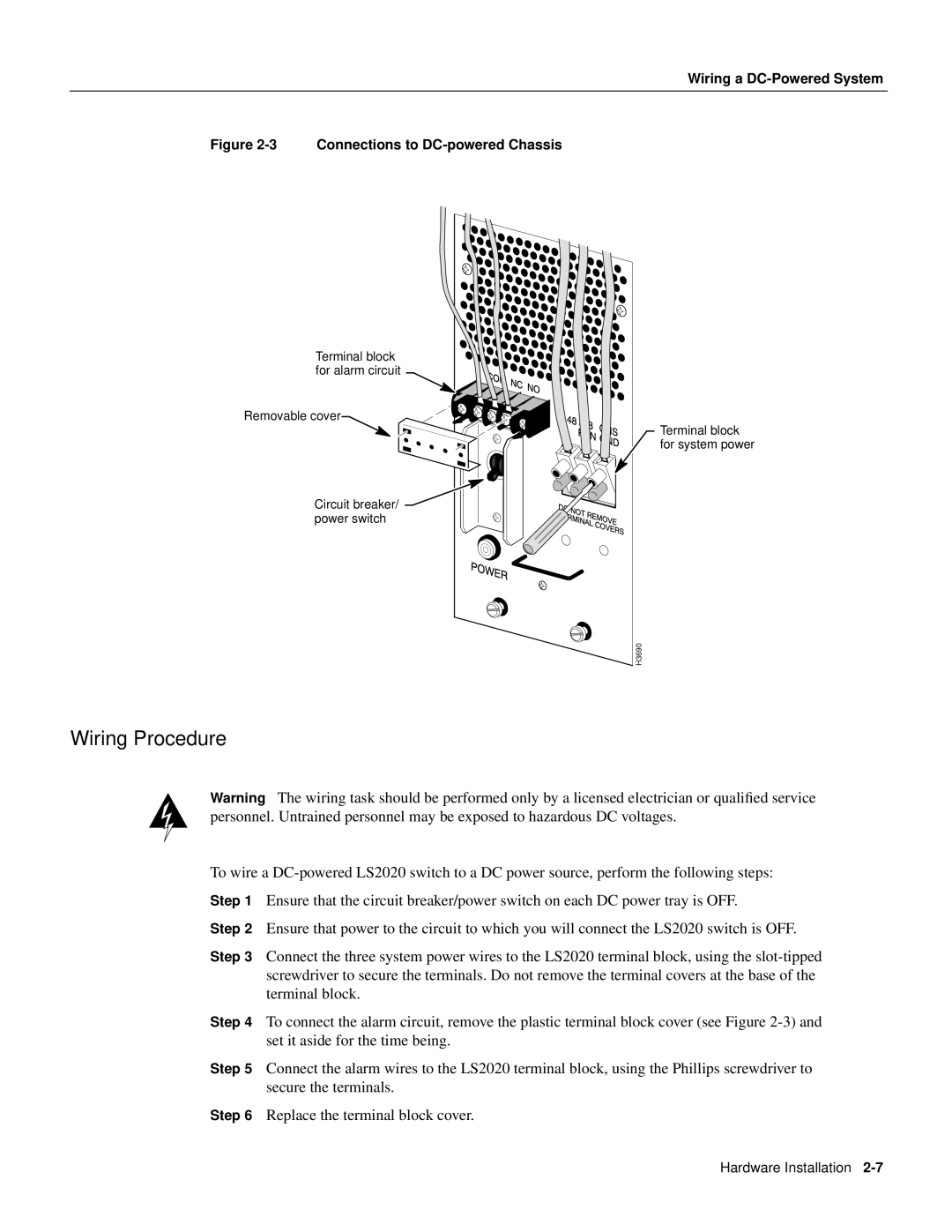 Cisco Systems 2020 manual Wiring Procedure 