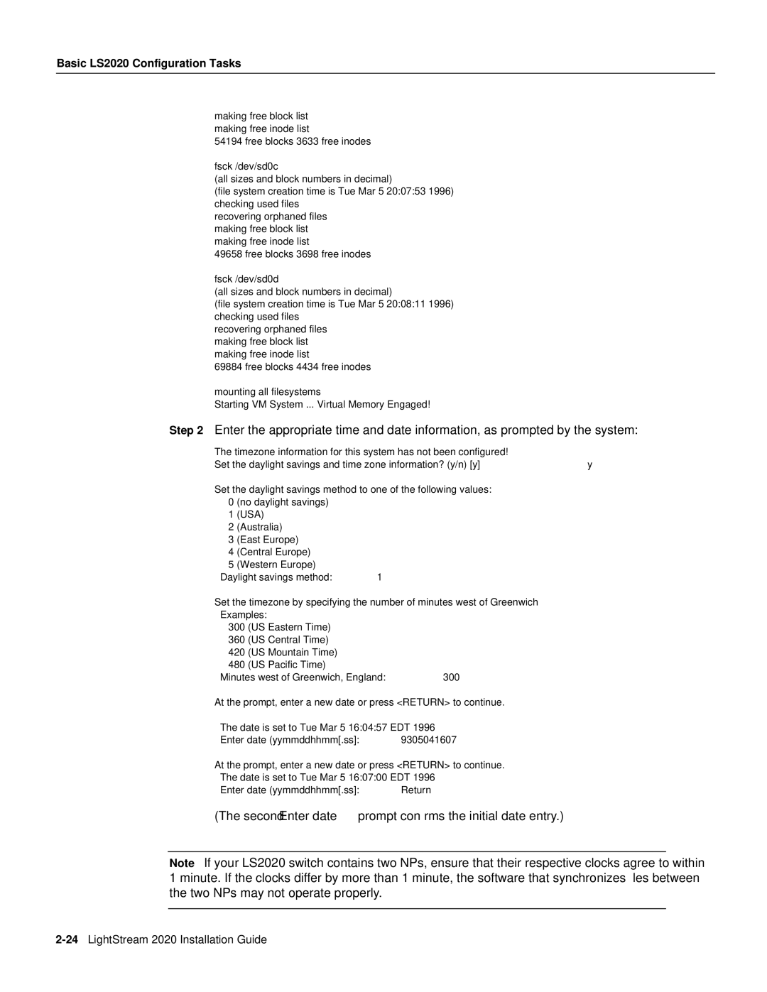 Cisco Systems 2020 manual Second Enter date prompt conﬁrms the initial date entry 