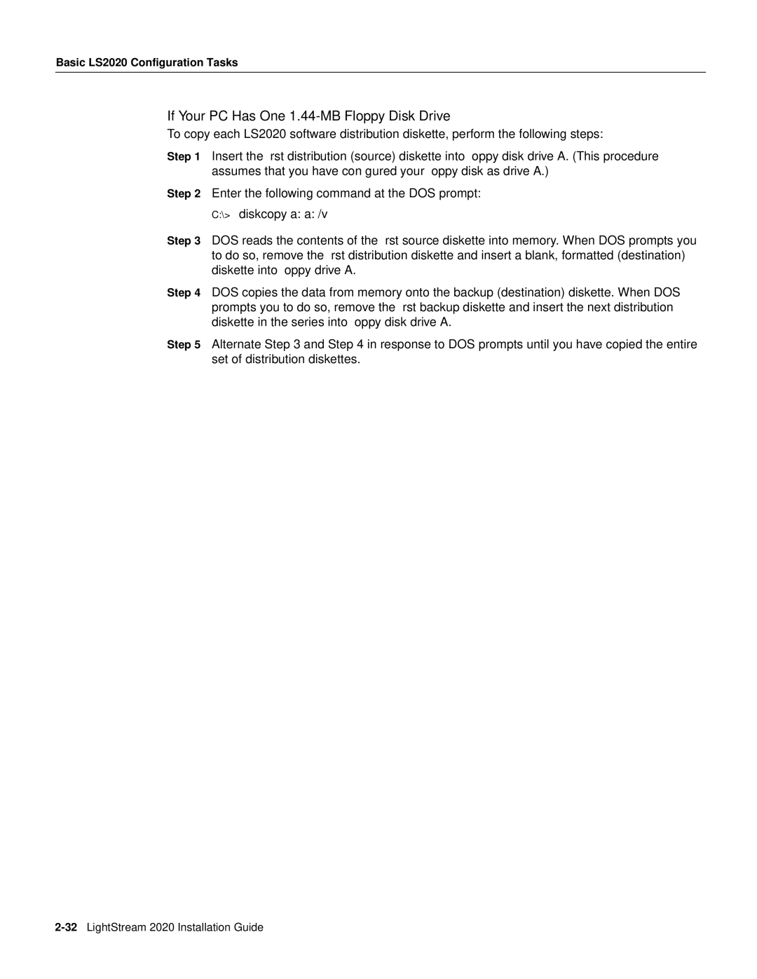 Cisco Systems 2020 manual If Your PC Has One 1.44-MB Floppy Disk Drive, diskcopy a a /v 