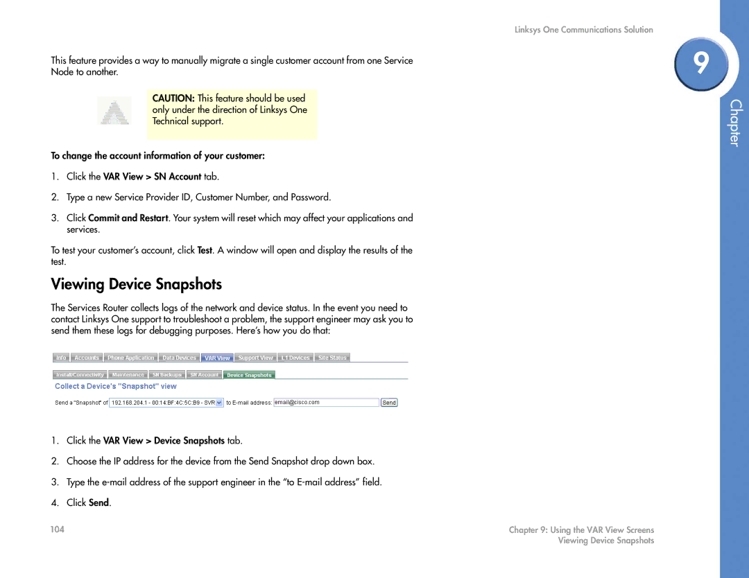 Cisco Systems 2.1 manual Viewing Device Snapshots 