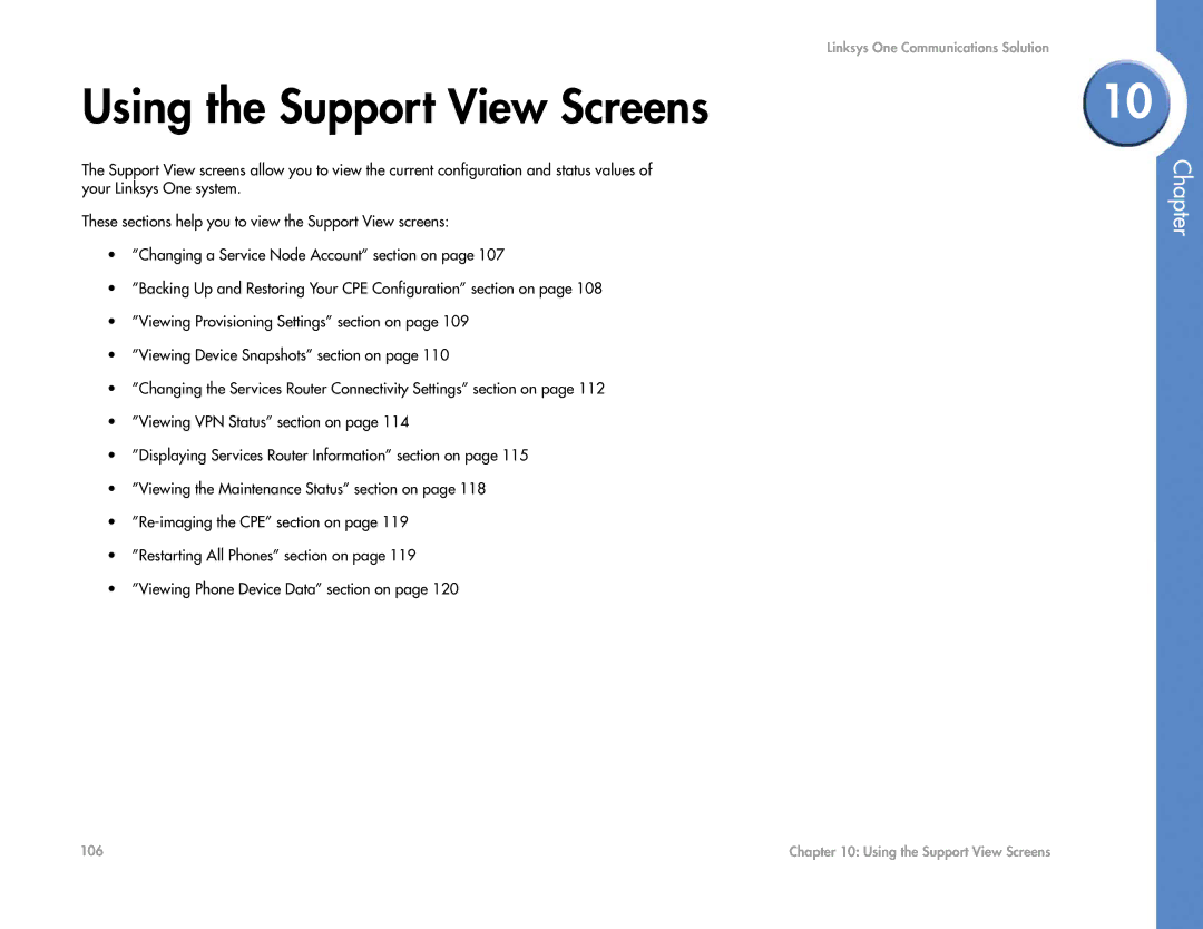 Cisco Systems 2.1 manual Using the Support View Screens 