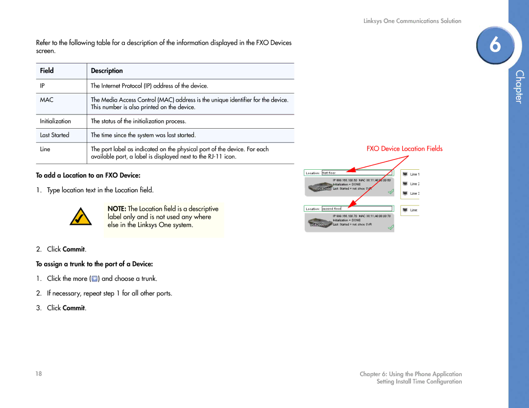 Cisco Systems 2.1 manual FXO Device Location Fields 