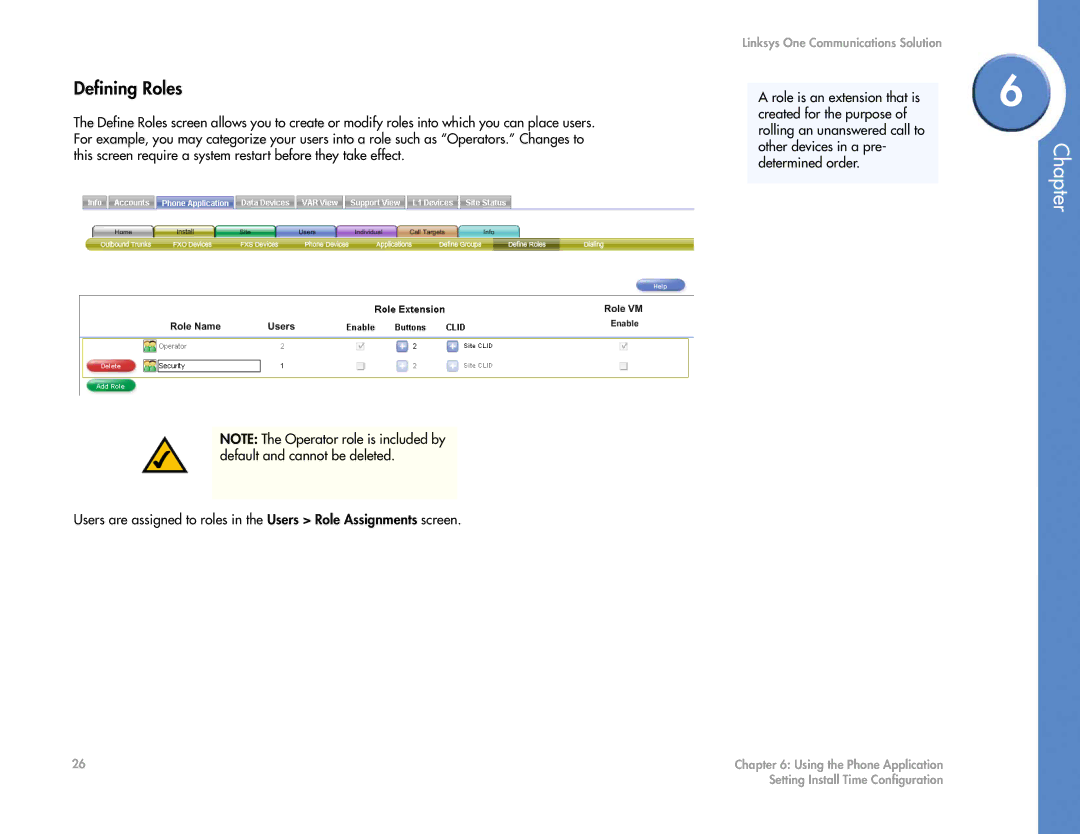 Cisco Systems 2.1 manual Defining Roles, Role is an extension that is 