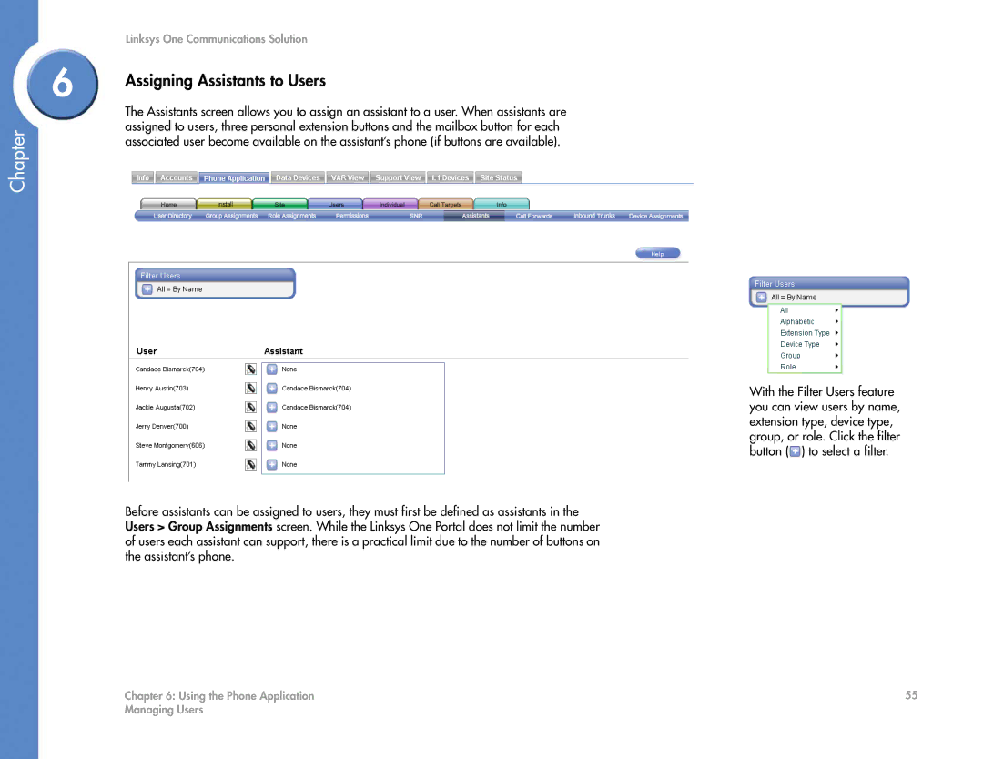 Cisco Systems 2.1 manual Assigning Assistants to Users 