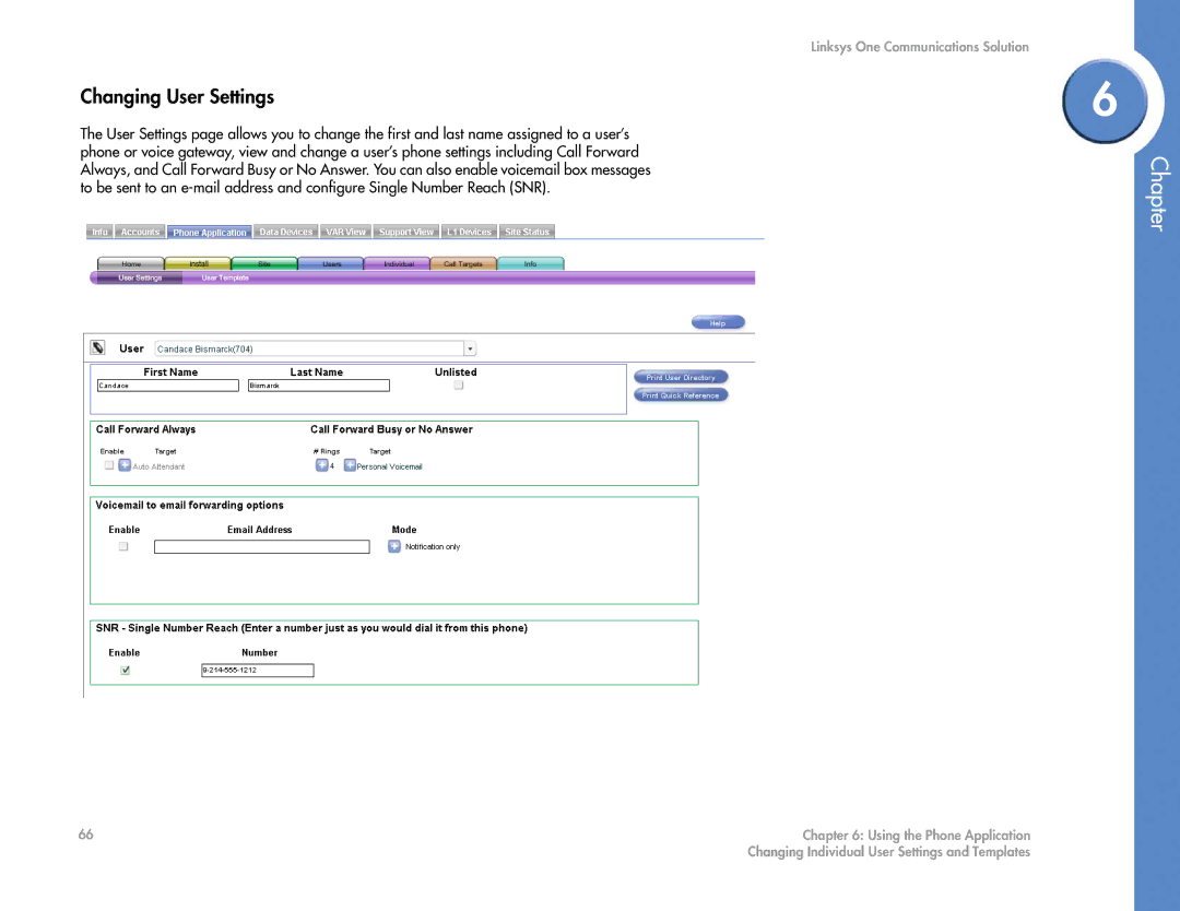 Cisco Systems 2.1 manual Changing User Settings 