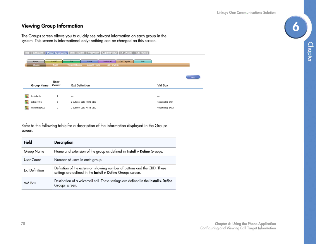 Cisco Systems 2.1 manual Viewing Group Information 