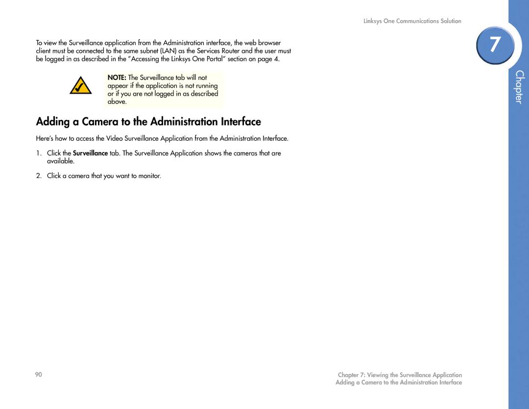 Cisco Systems 2.1 manual Adding a Camera to the Administration Interface 