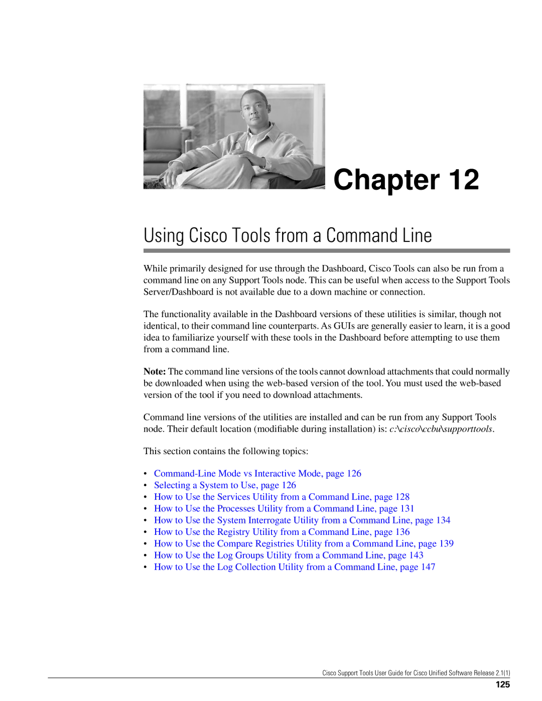 Cisco Systems 2.1(1) manual Using Cisco Tools from a Command Line, 125 