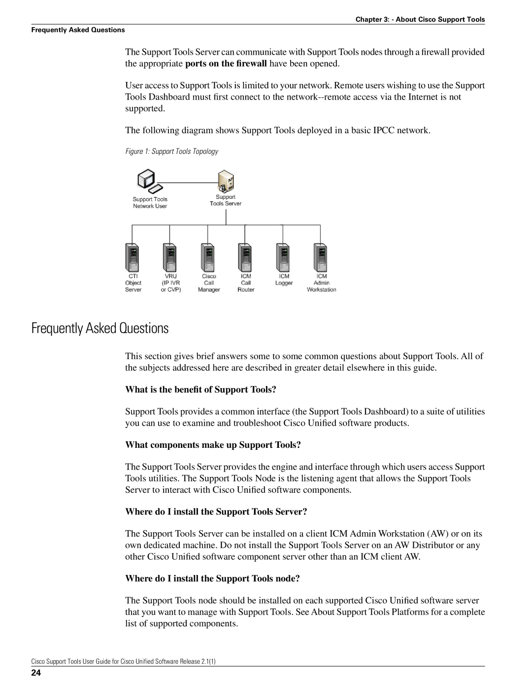 Cisco Systems 2.1(1) manual Frequently Asked Questions, What is the benefit of Support Tools? 