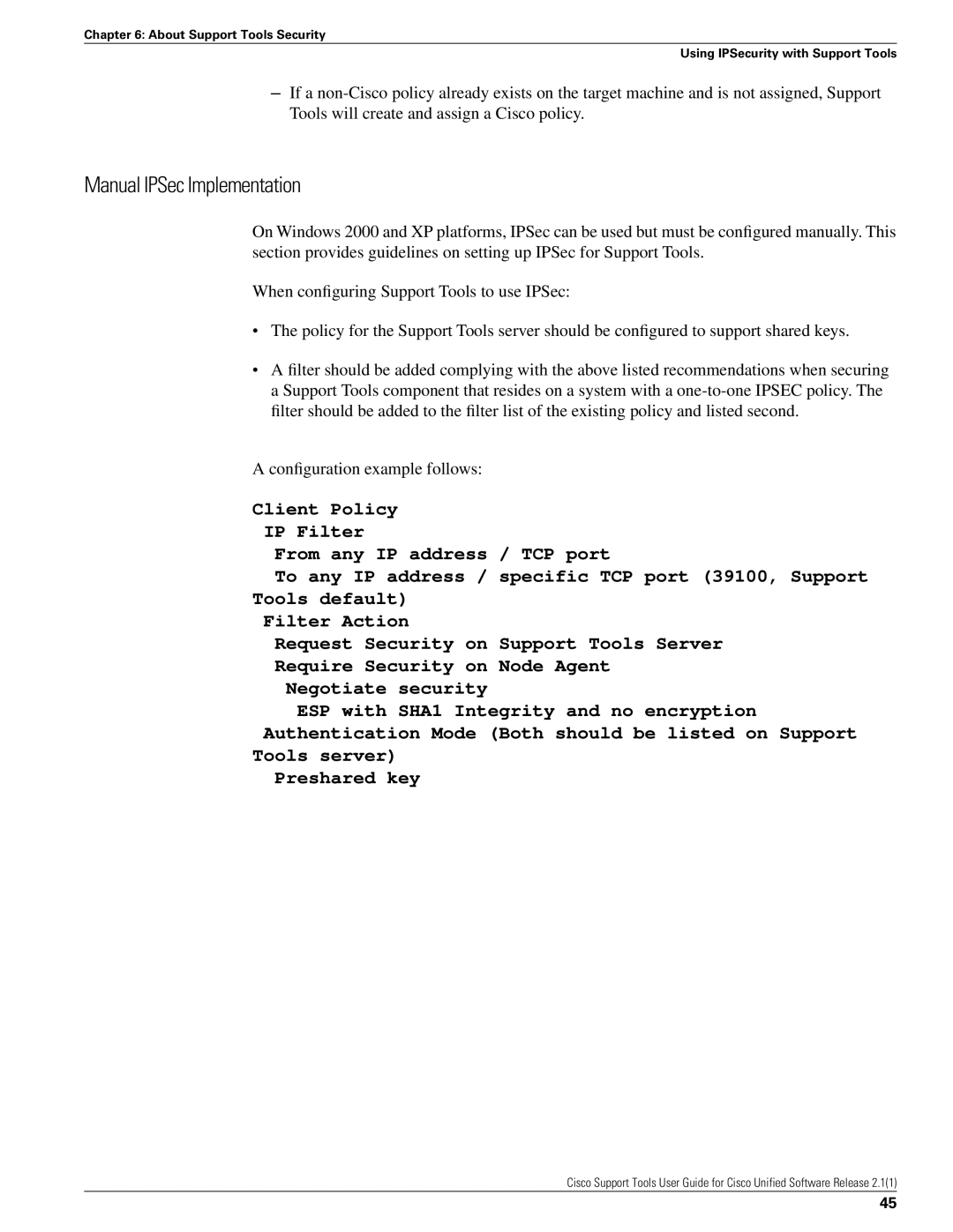 Cisco Systems 2.1(1) manual Manual IPSec Implementation 