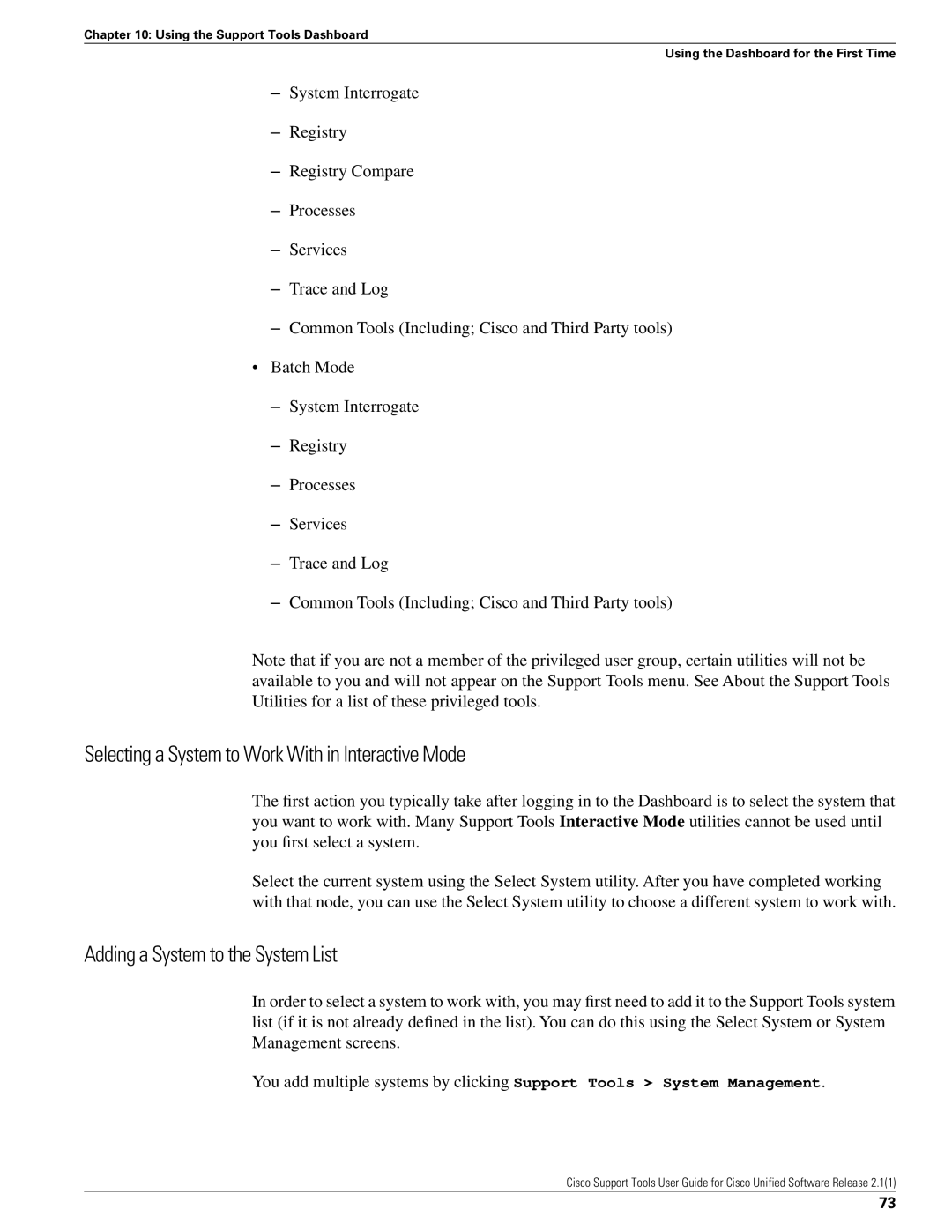 Cisco Systems 2.1(1) manual Selecting a System to Work With in Interactive Mode, Adding a System to the System List 