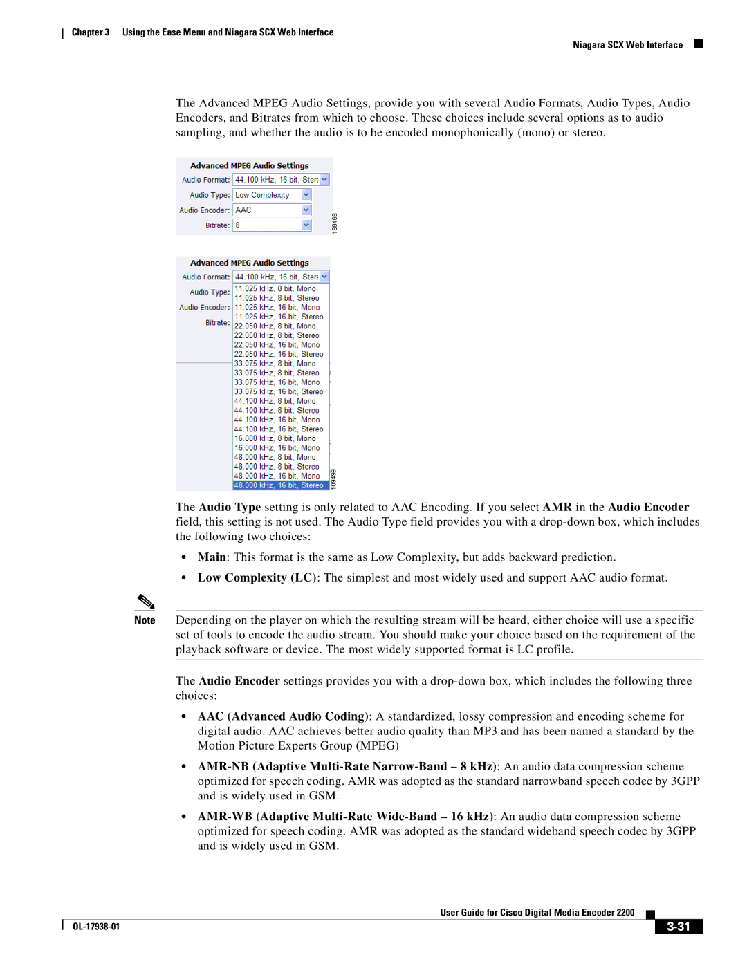 Cisco Systems 2200 manual Using the Ease Menu and Niagara SCX Web Interface 