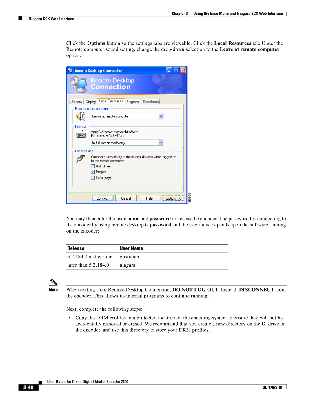 Cisco Systems 2200 manual Release User Name 