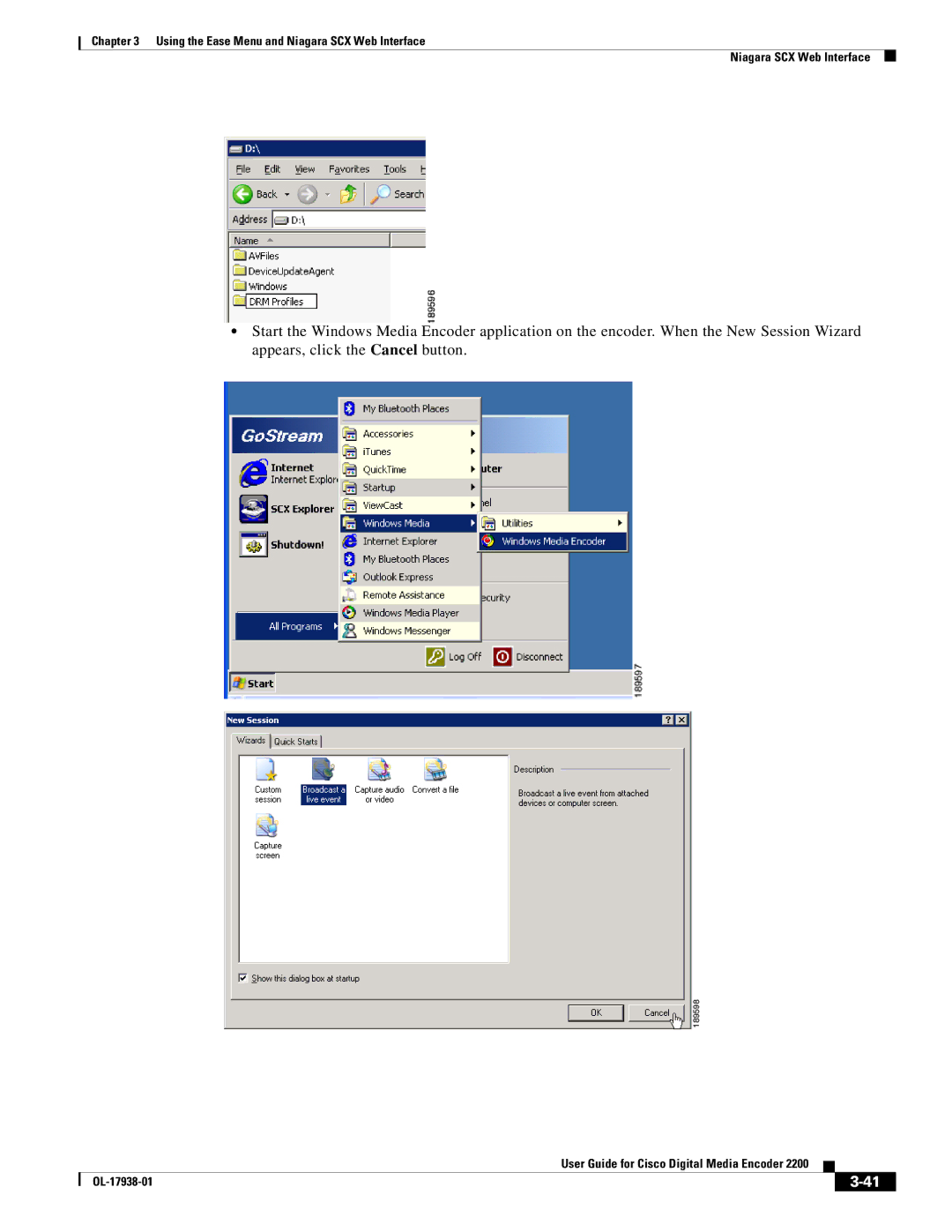 Cisco Systems 2200 manual Using the Ease Menu and Niagara SCX Web Interface 