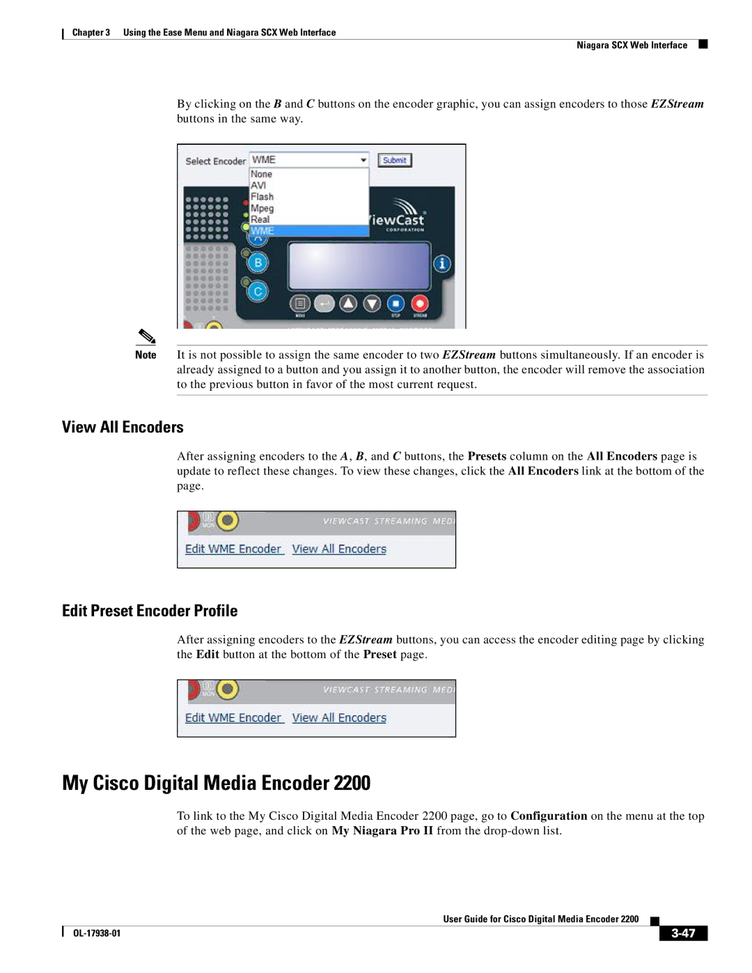 Cisco Systems 2200 manual View All Encoders, Edit Preset Encoder Profile 