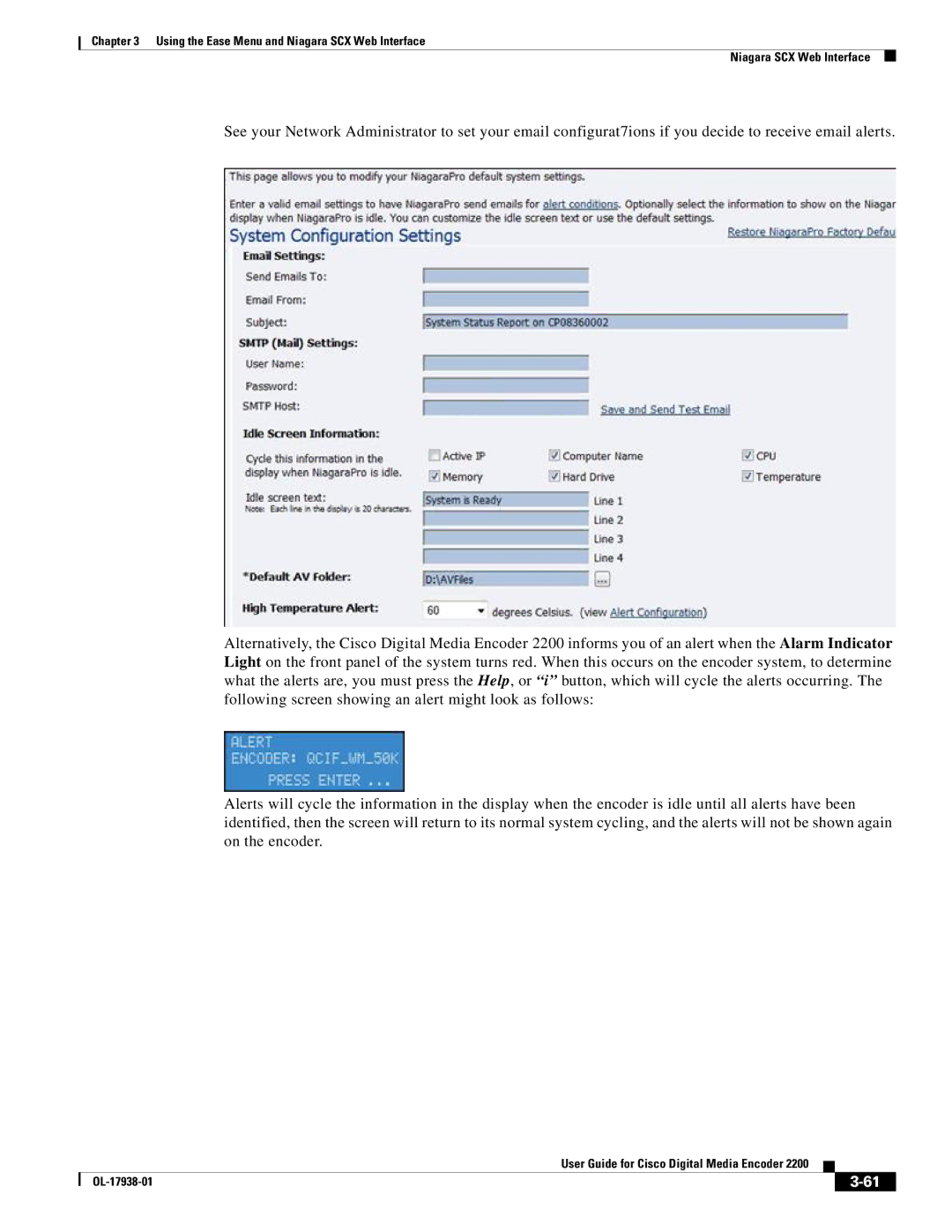 Cisco Systems 2200 manual Using the Ease Menu and Niagara SCX Web Interface 