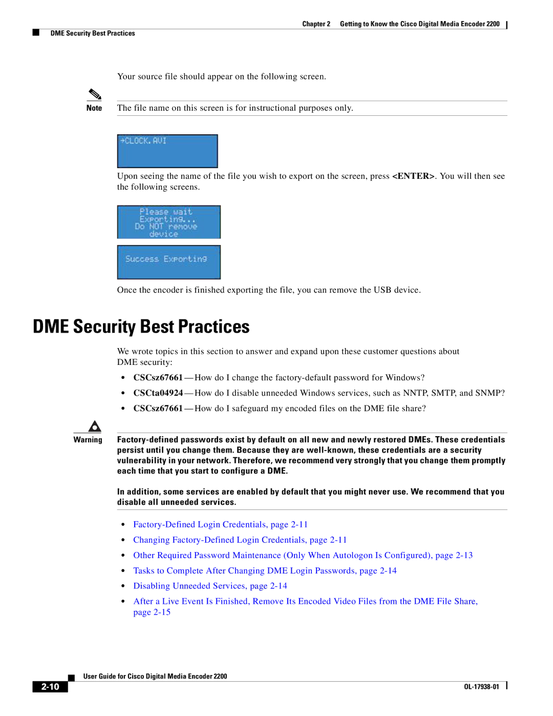 Cisco Systems 2200 manual DME Security Best Practices 