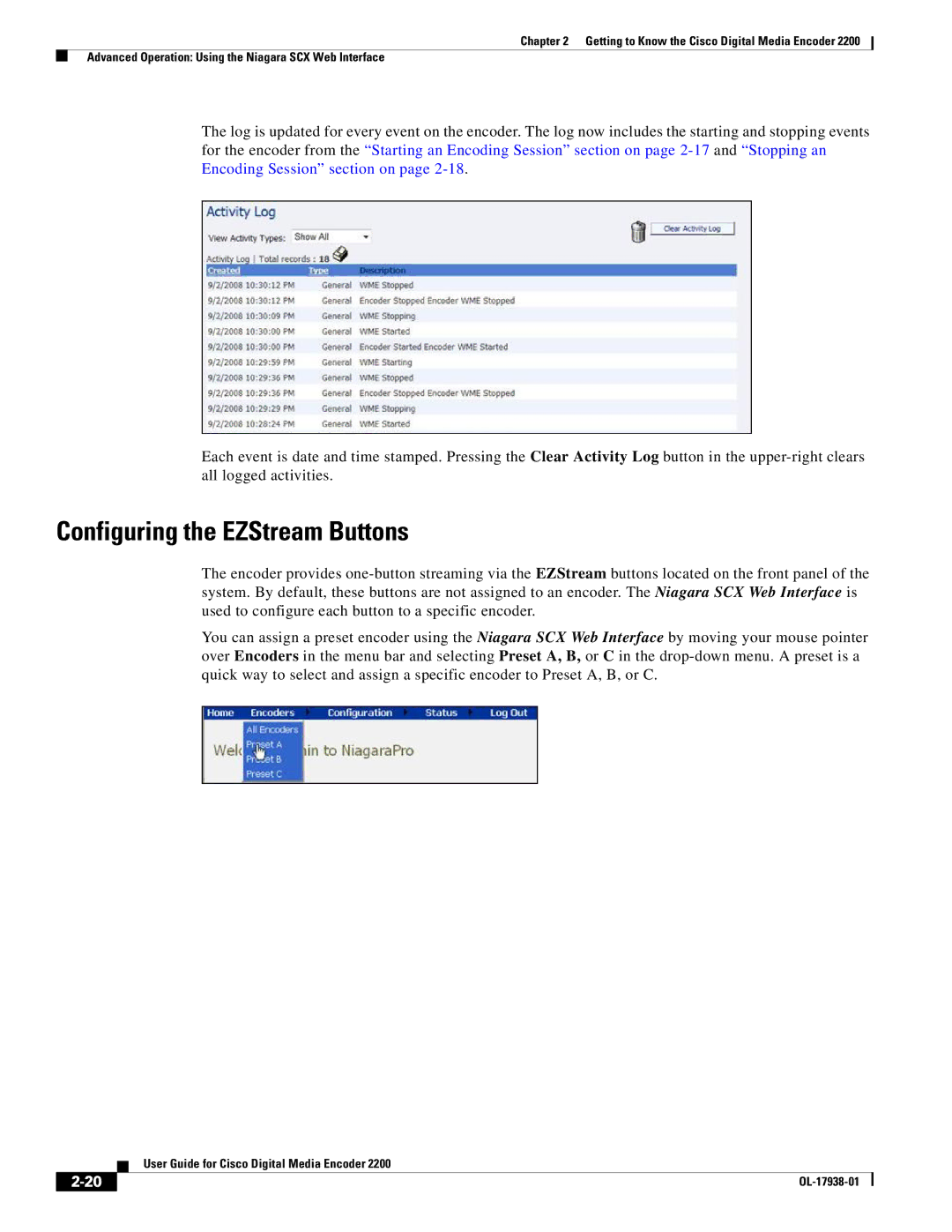 Cisco Systems 2200 manual Configuring the EZStream Buttons 