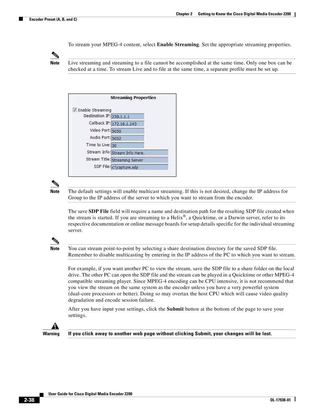 Cisco Systems 2200 manual User Guide for Cisco Digital Media Encoder 