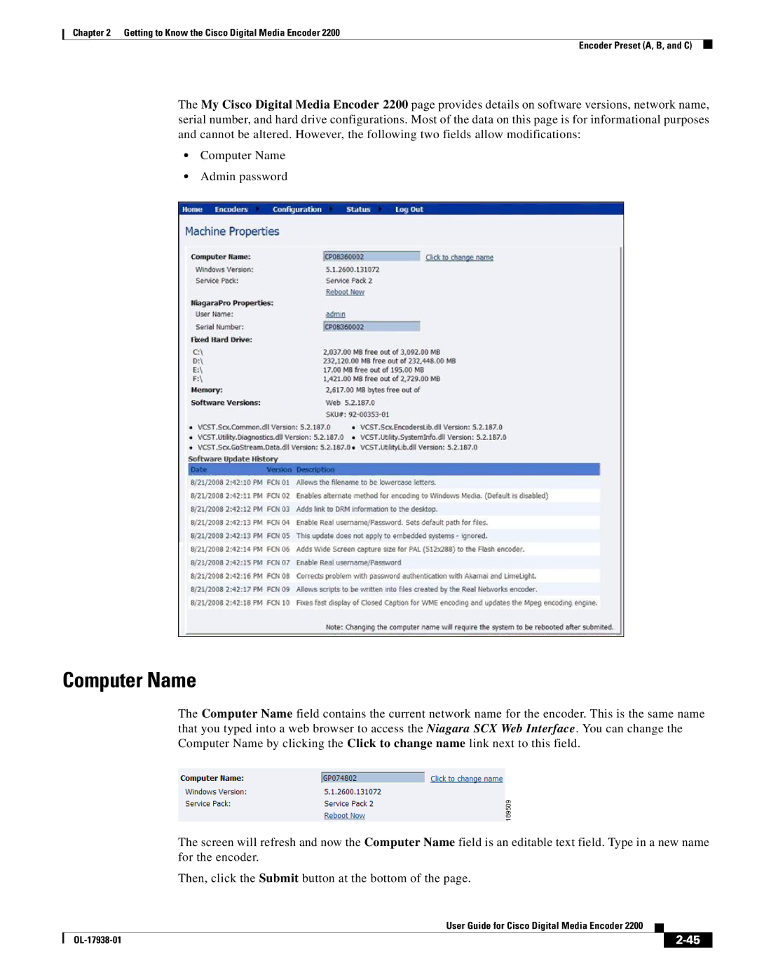 Cisco Systems 2200 manual Computer Name 