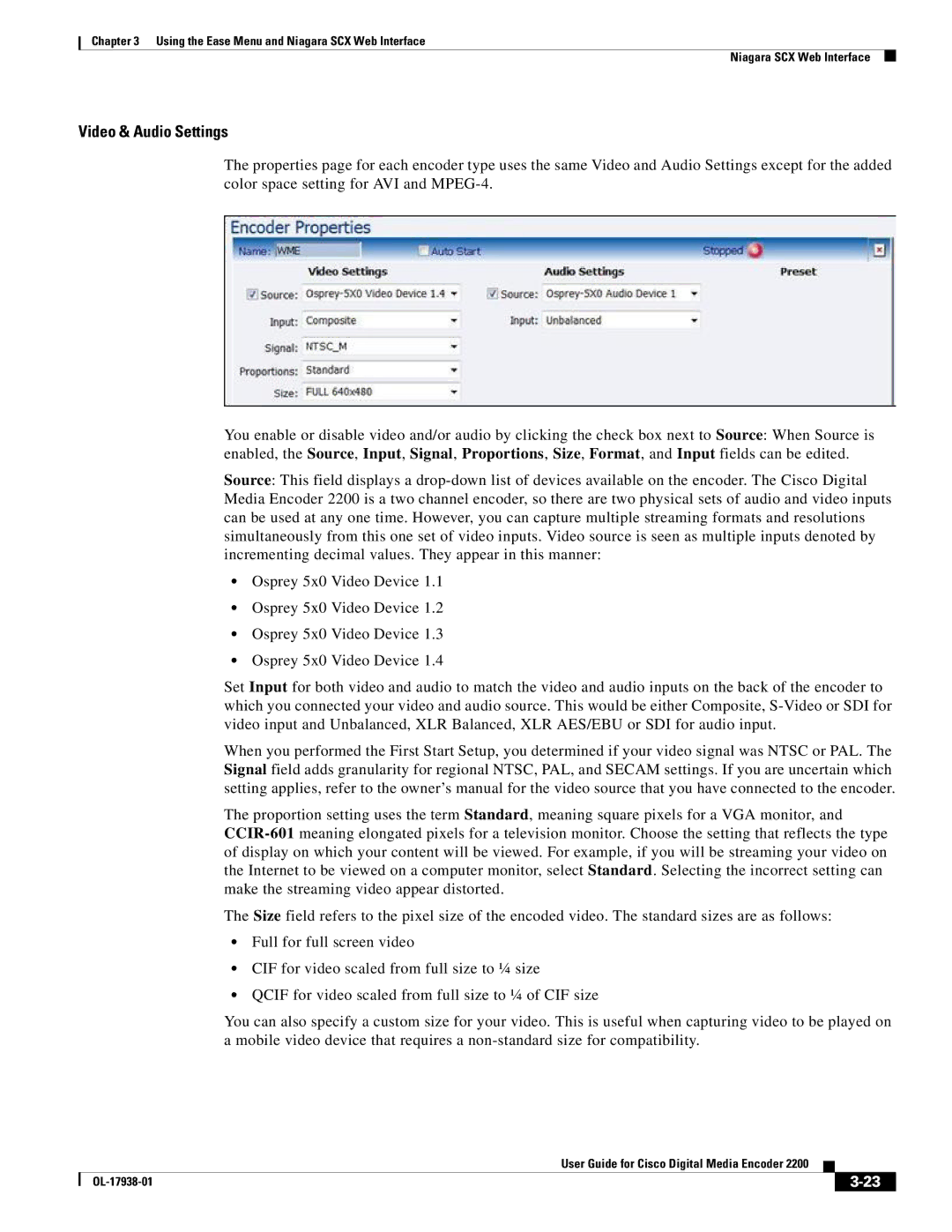 Cisco Systems 2200 manual Video & Audio Settings 