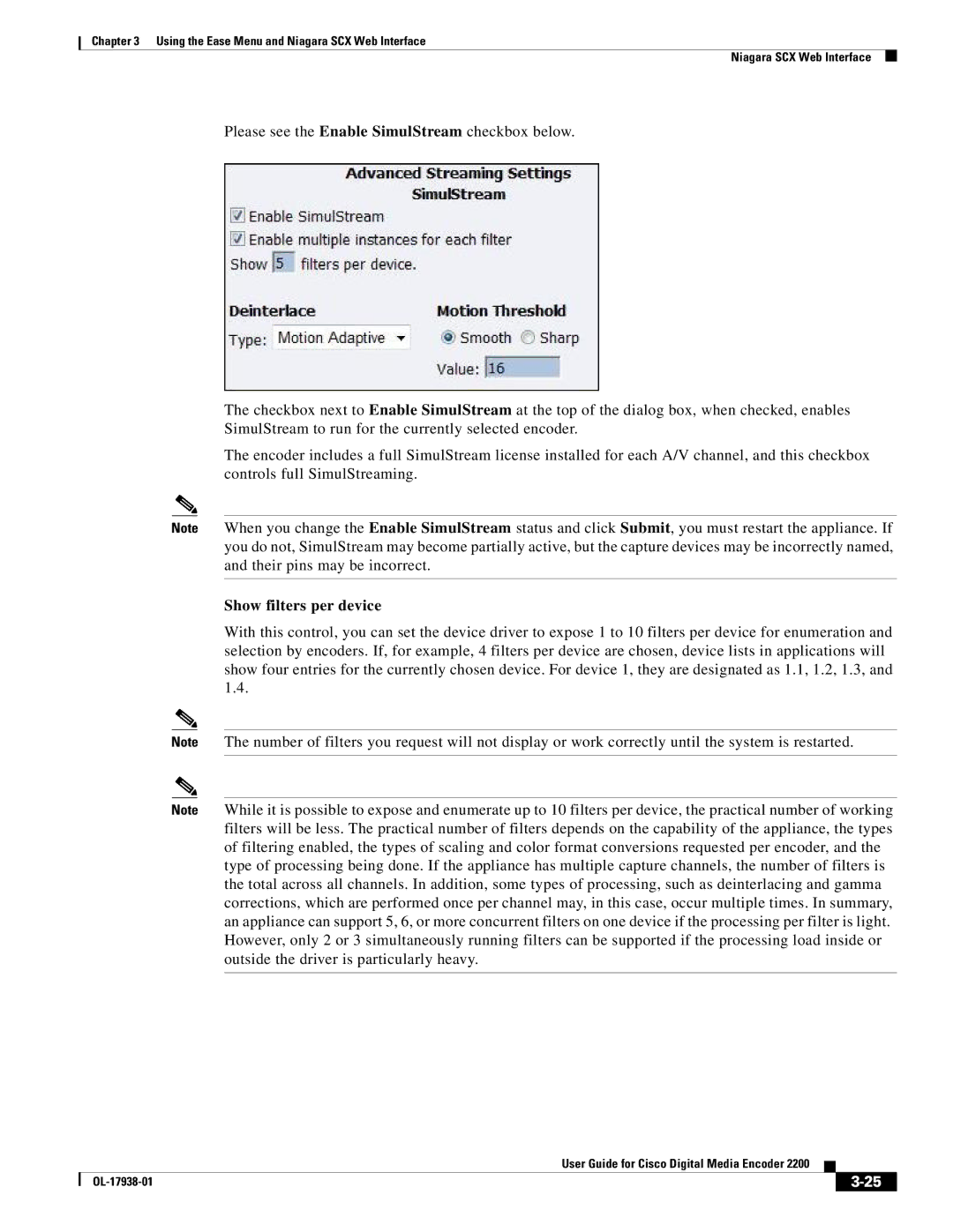 Cisco Systems 2200 manual Show filters per device 