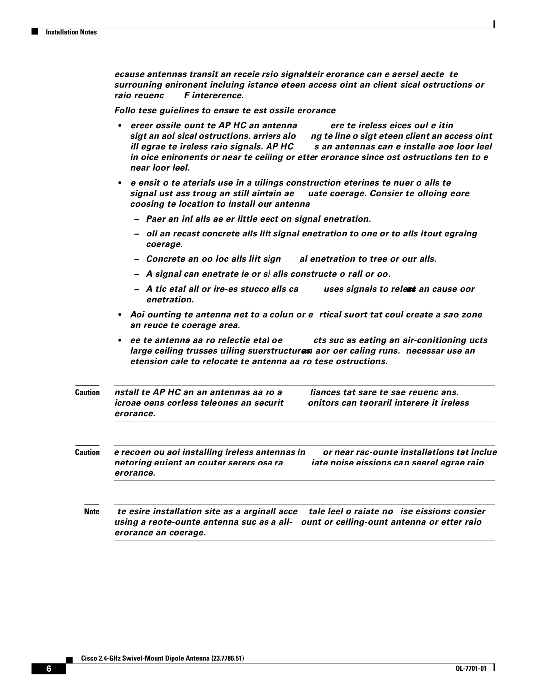 Cisco Systems 23.7786.51 warranty Installation Notes 