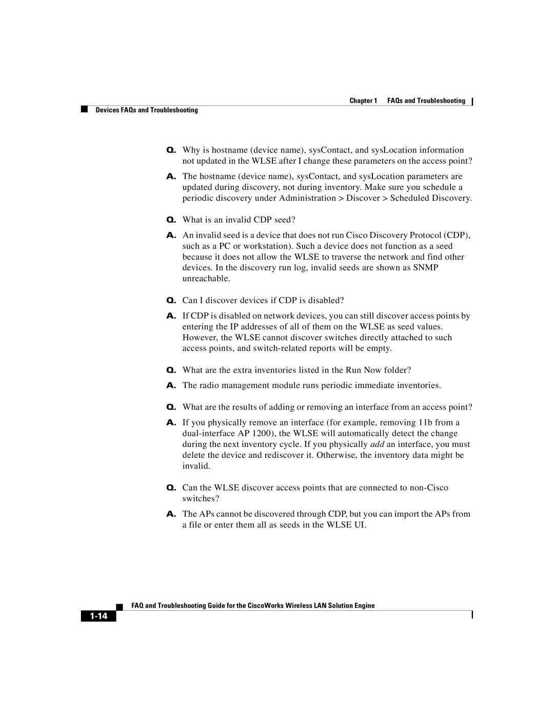 Cisco Systems 2.5 manual FAQs and Troubleshooting Devices FAQs and Troubleshooting 