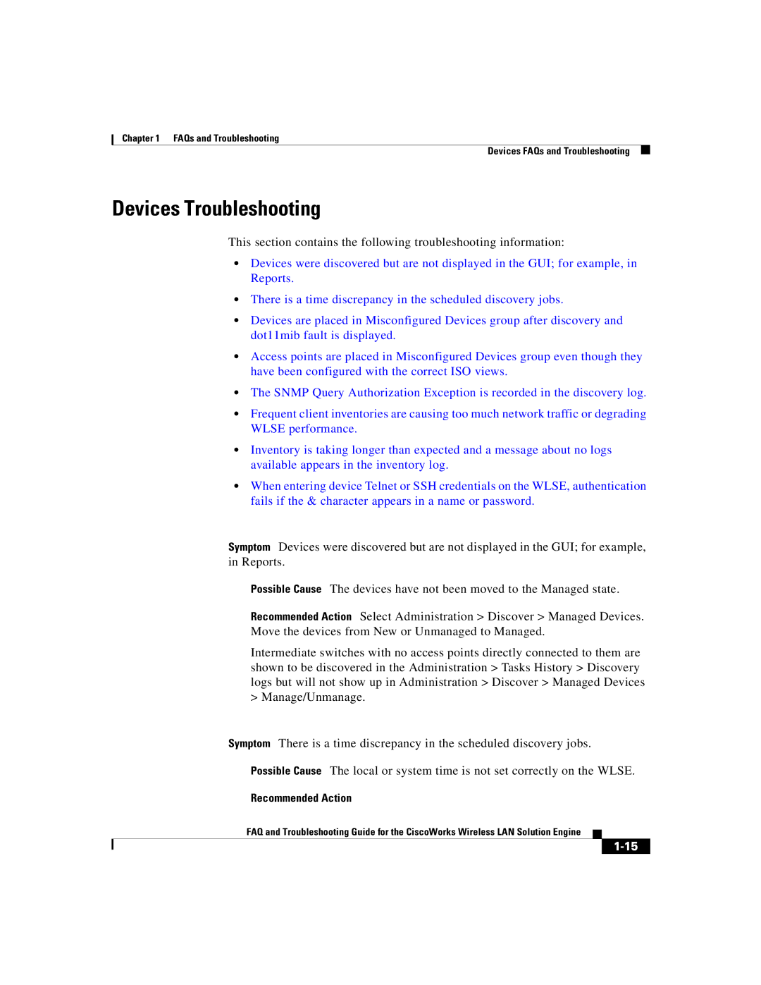 Cisco Systems 2.5 manual Devices Troubleshooting 