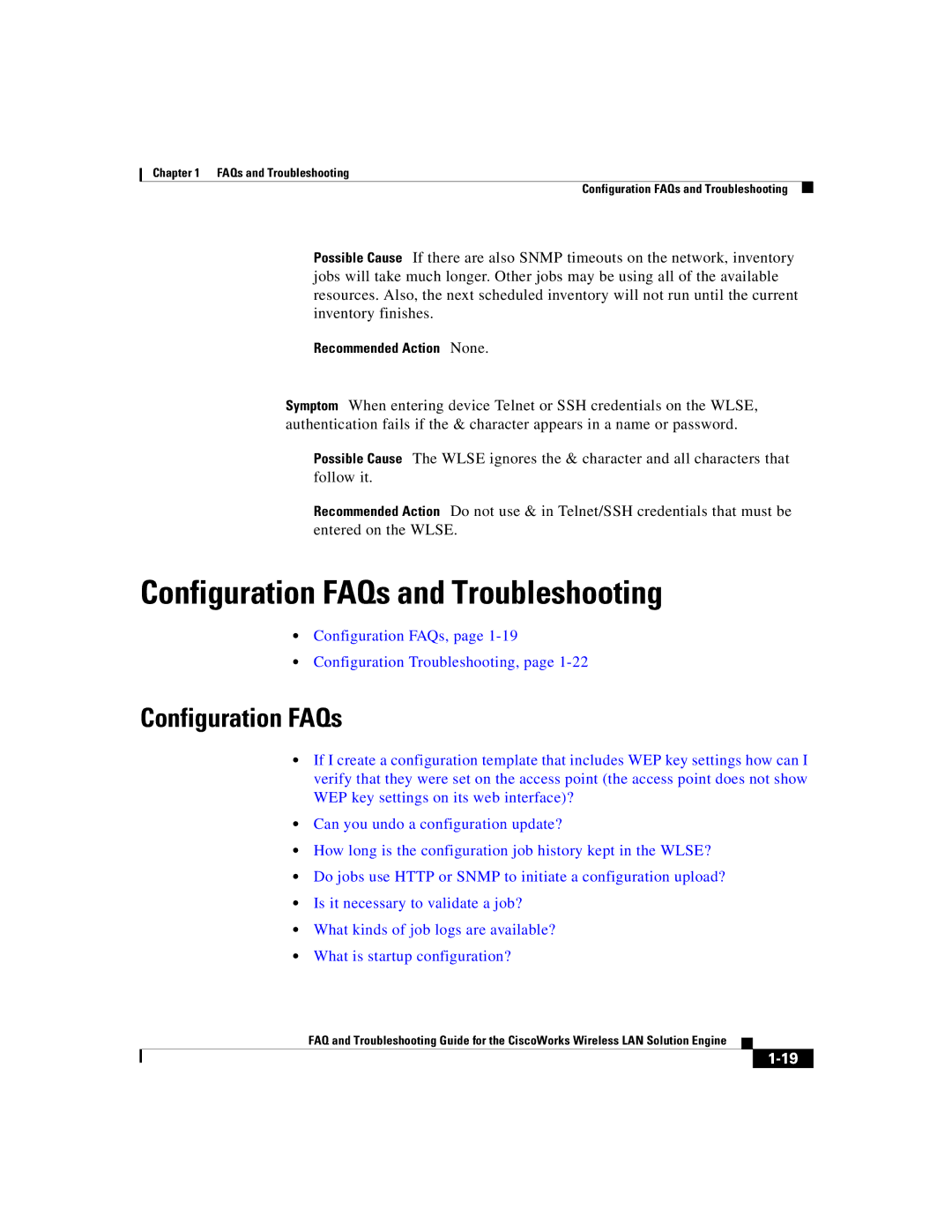 Cisco Systems 2.5 manual Configuration FAQs and Troubleshooting 