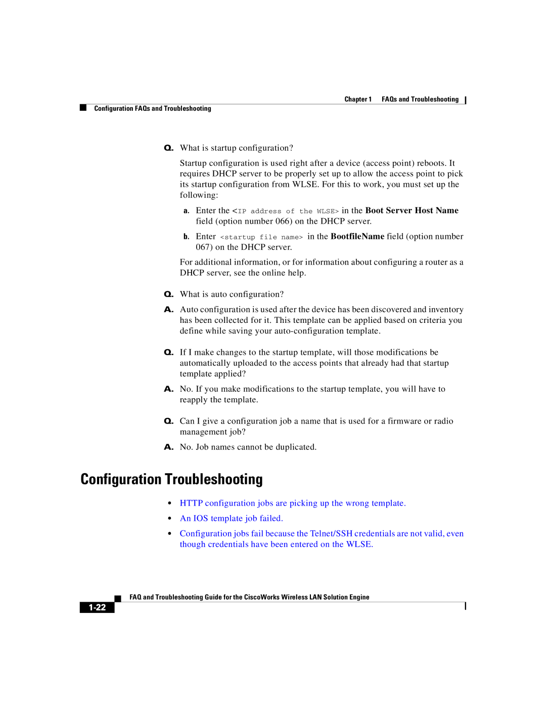 Cisco Systems 2.5 manual Configuration Troubleshooting 