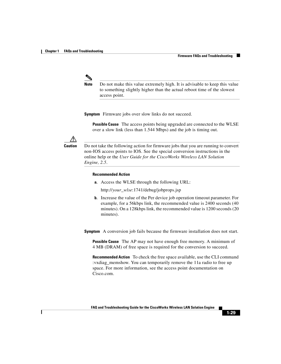 Cisco Systems 2.5 manual Recommended Action 