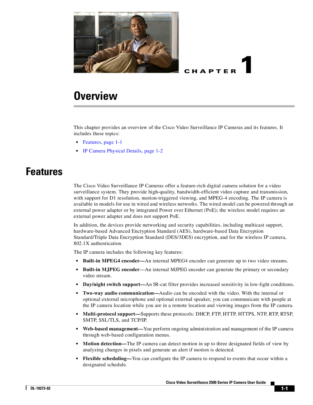 Cisco Systems CIVS-IPC-2500, 2500 Series manual Features, IP Camera Physical Details 