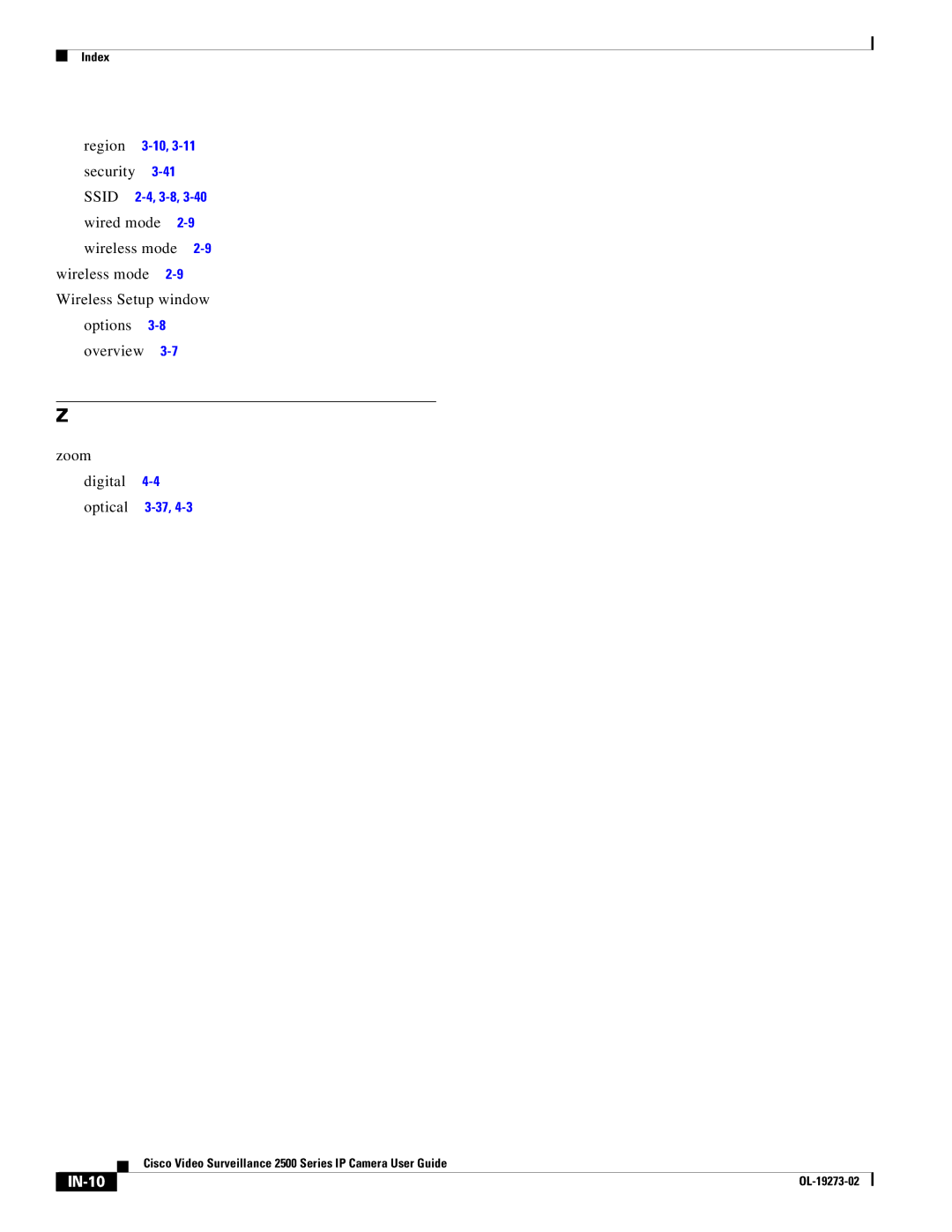 Cisco Systems 2500 Series, CIVS-IPC-2500 manual Ssid, IN-10 