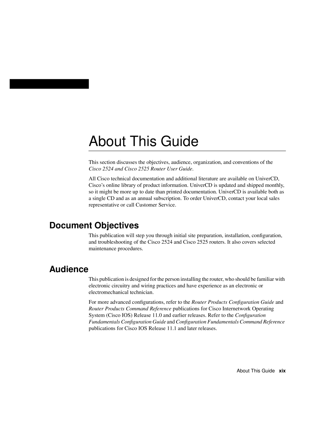Cisco Systems 2524, 2525 manual Document Objectives, Audience, About This Guide 