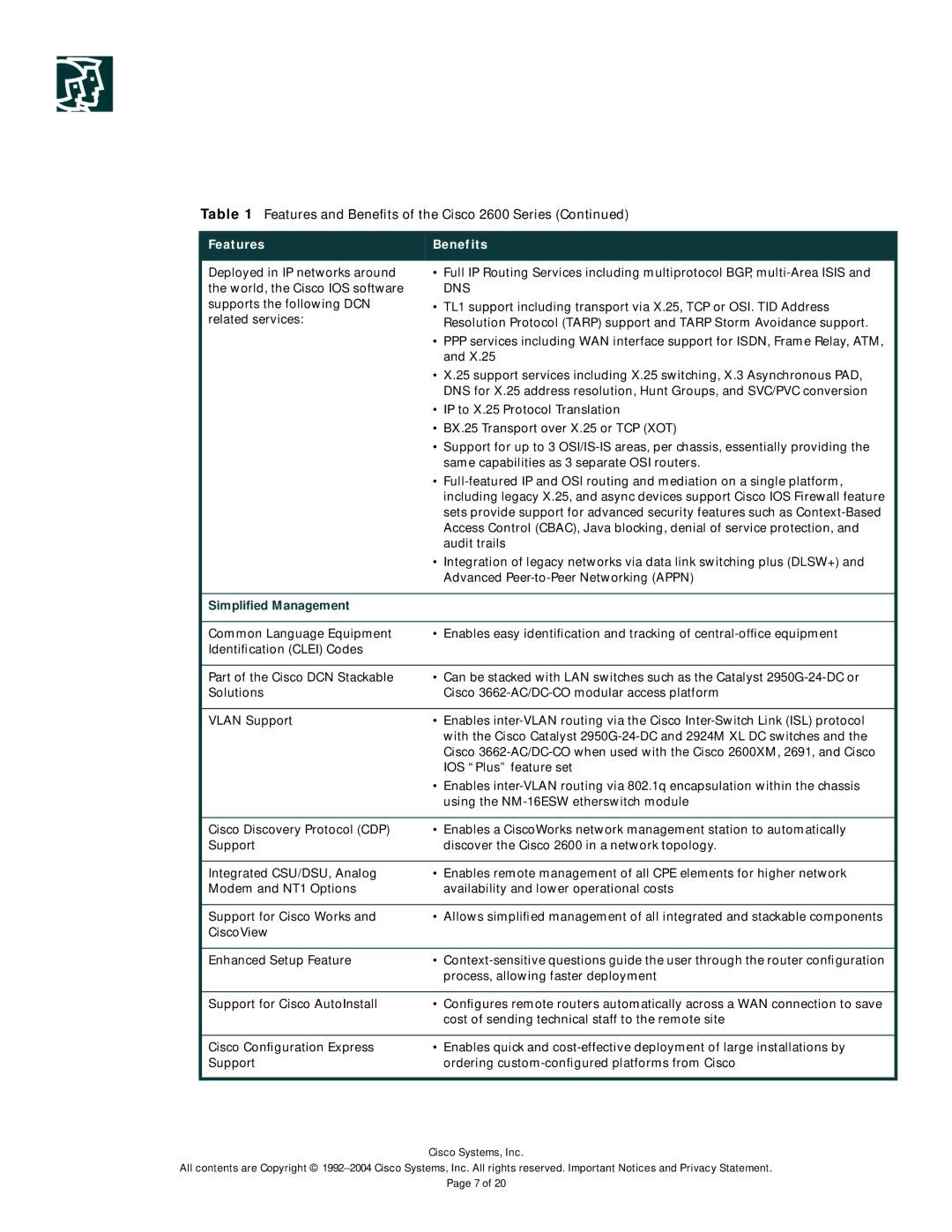 Cisco Systems 2600-DC Series manual Dns, Simpliﬁed Management 