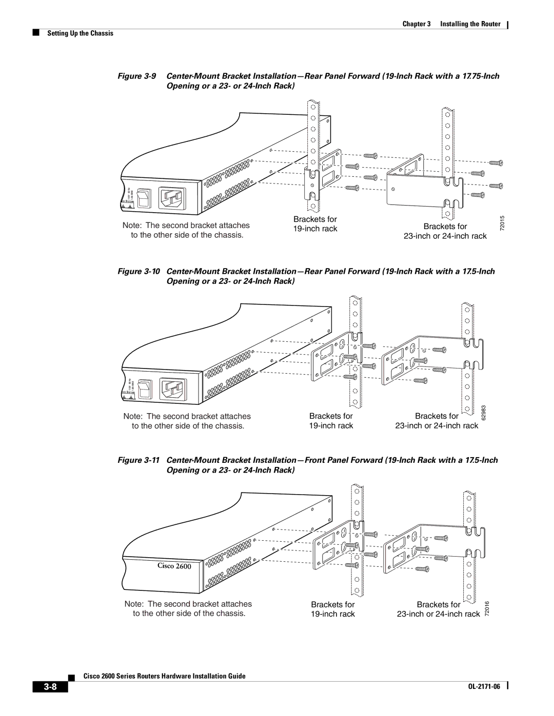 Cisco Systems 2600 manual To the other side of the chassis 