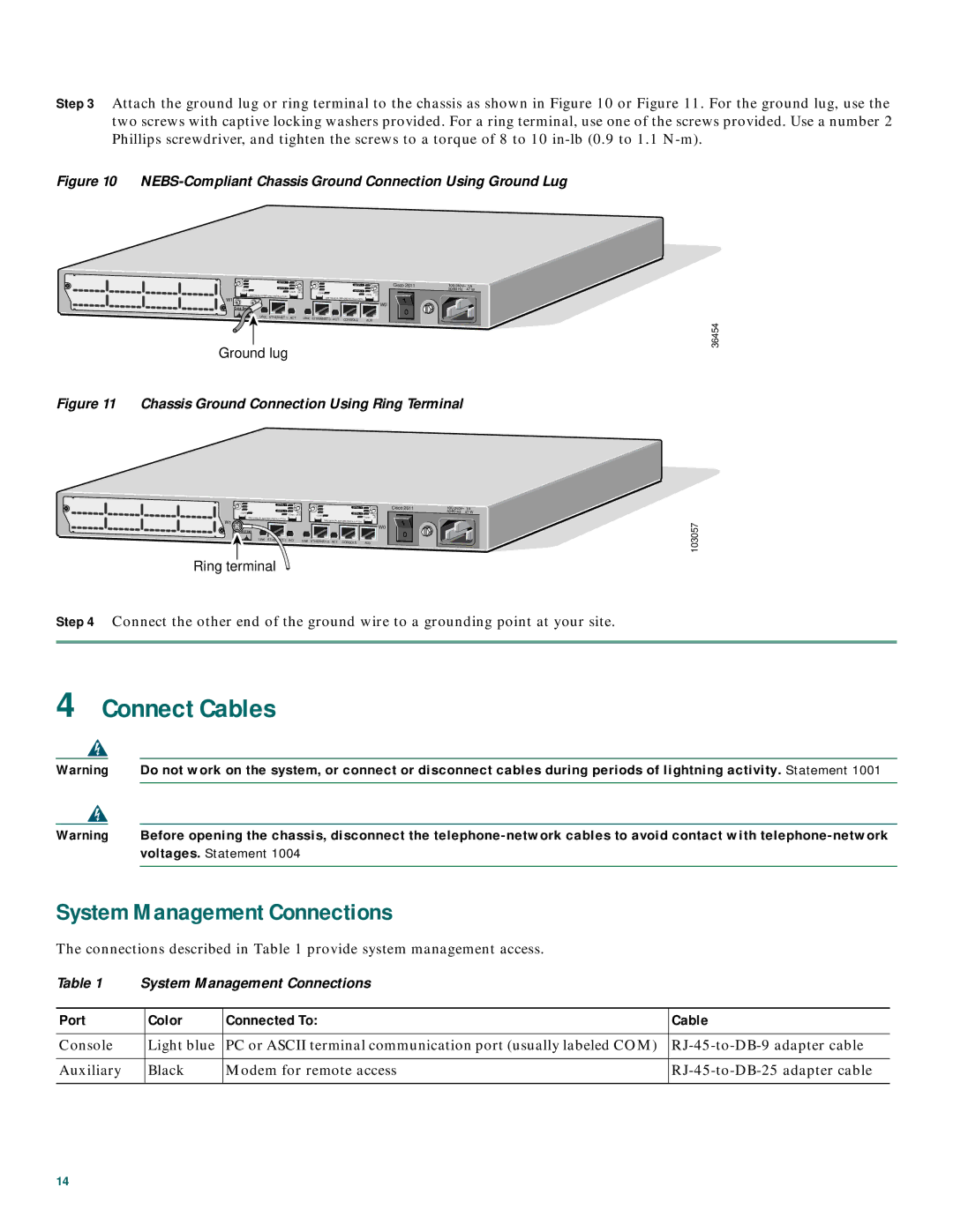 Cisco Systems 2600XM Series quick start Connect Cables, System Management Connections, Voltages. Statement 