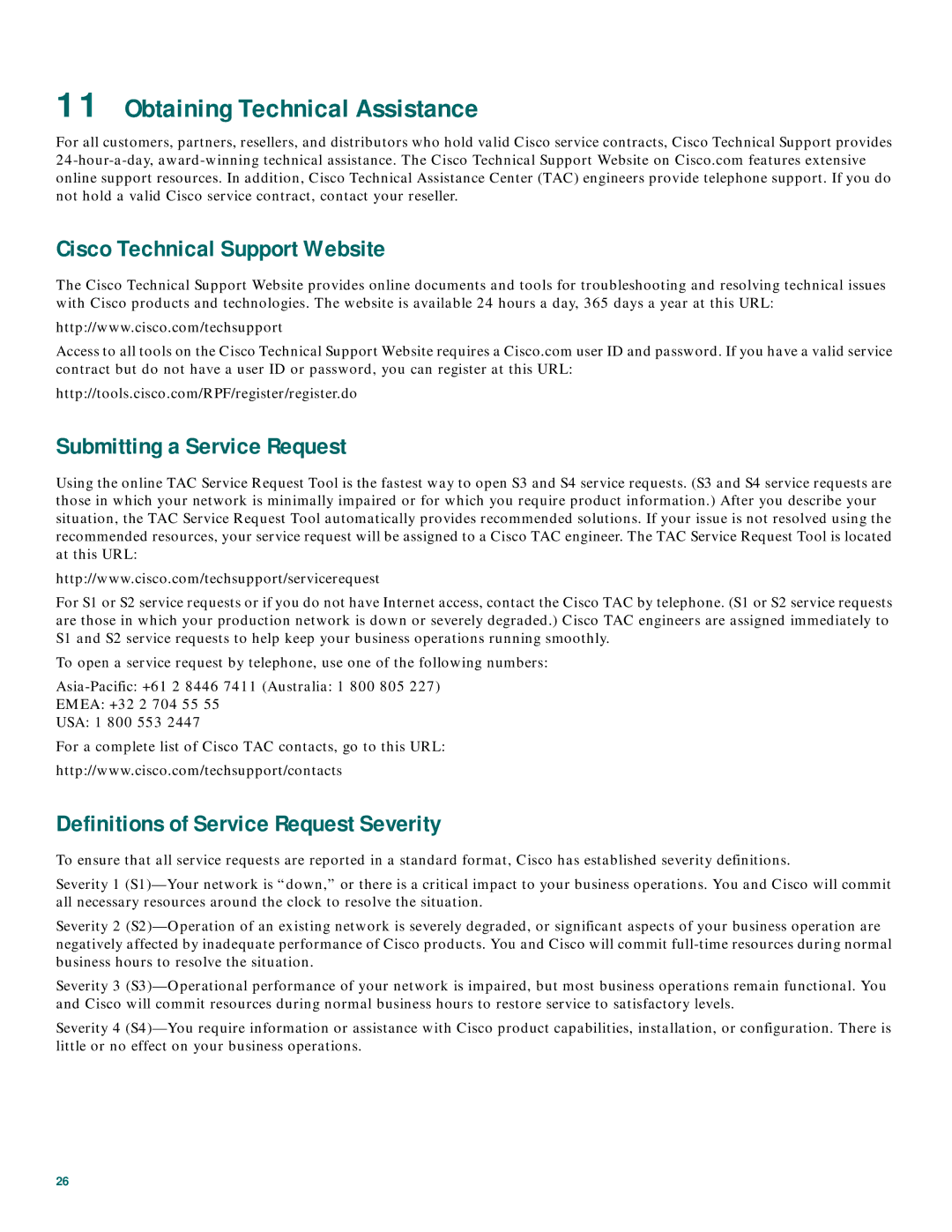 Cisco Systems 2600XM Series Obtaining Technical Assistance, Cisco Technical Support Website, Submitting a Service Request 