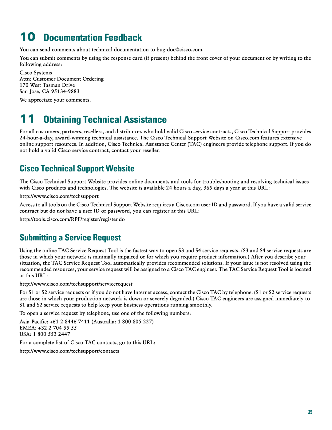 Cisco Systems 2691 quick start Documentation Feedback, Obtaining Technical Assistance, Cisco Technical Support Website 