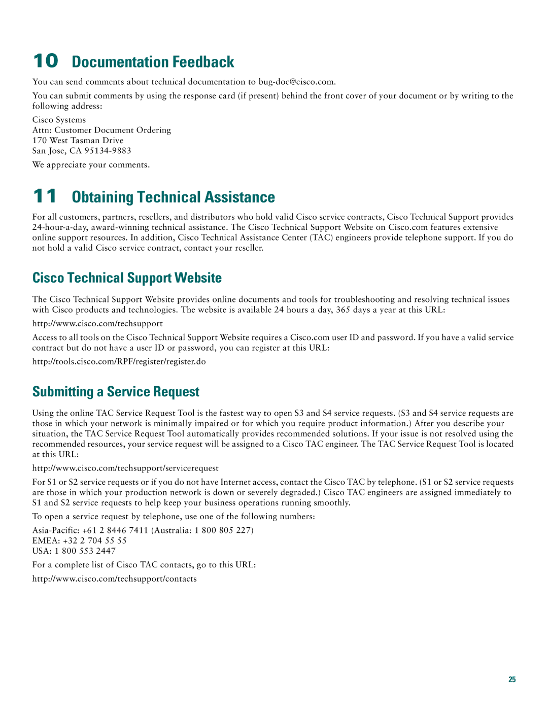 Cisco Systems 2691 quick start Documentation Feedback, Obtaining Technical Assistance, Cisco Technical Support Website 