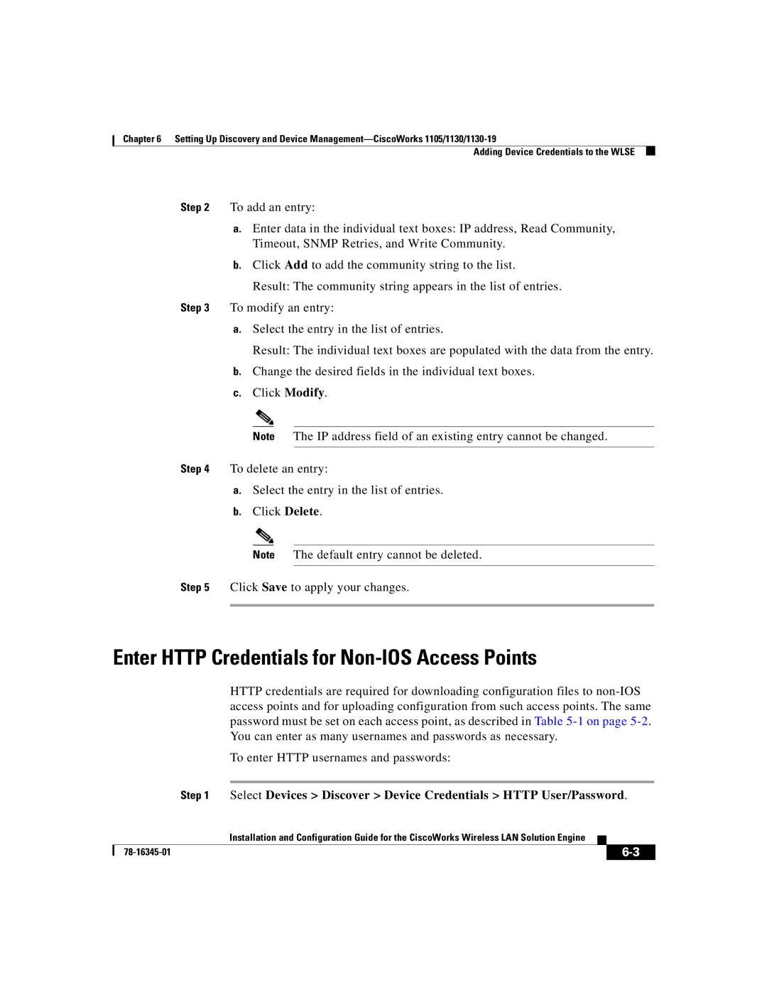 Cisco Systems 2.7 warranty Enter Http Credentials for Non-IOS Access Points 