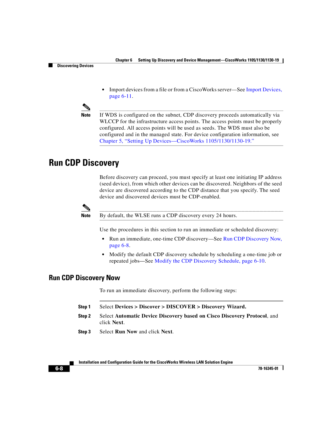 Cisco Systems 2.7 warranty Run CDP Discovery Now 