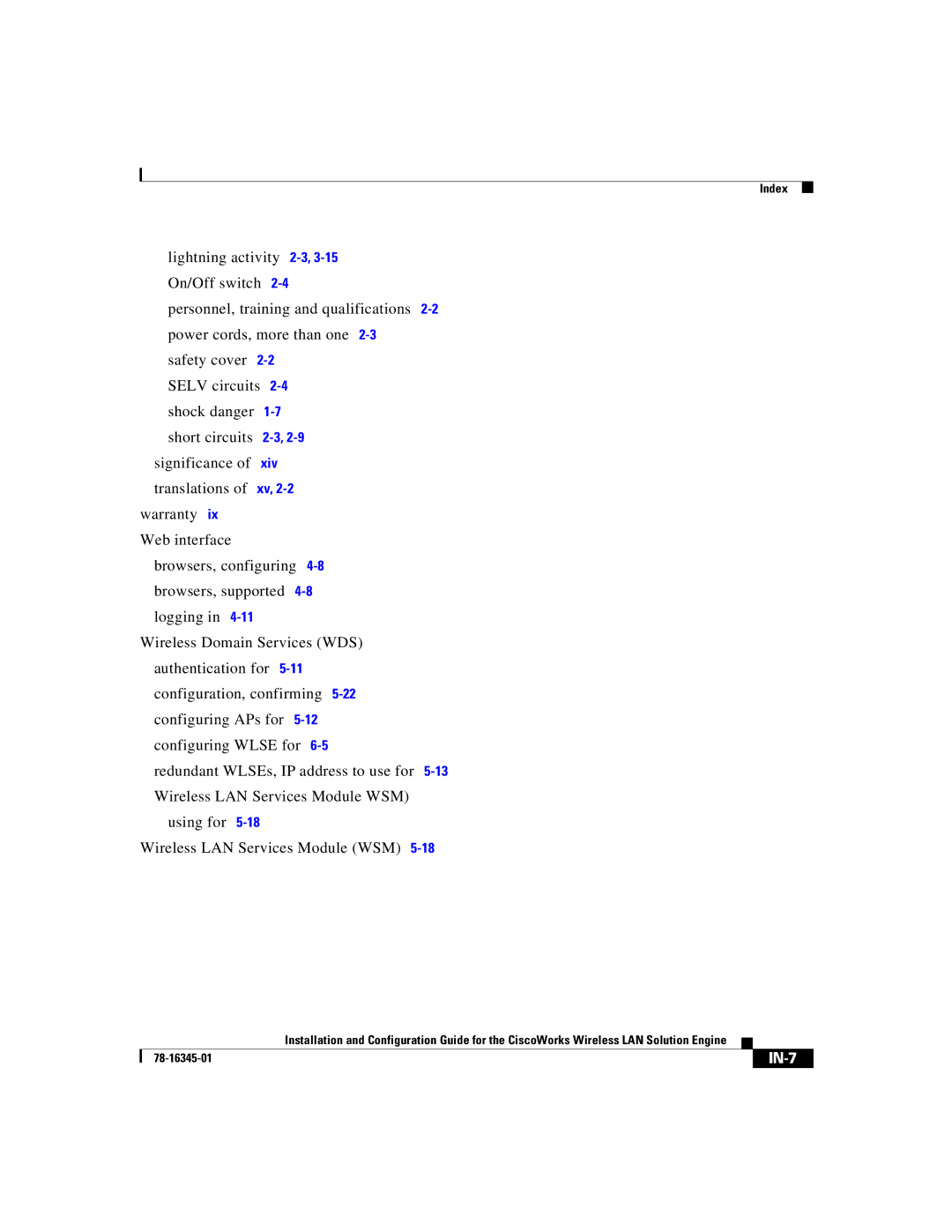 Cisco Systems 2.7 warranty IN-7 