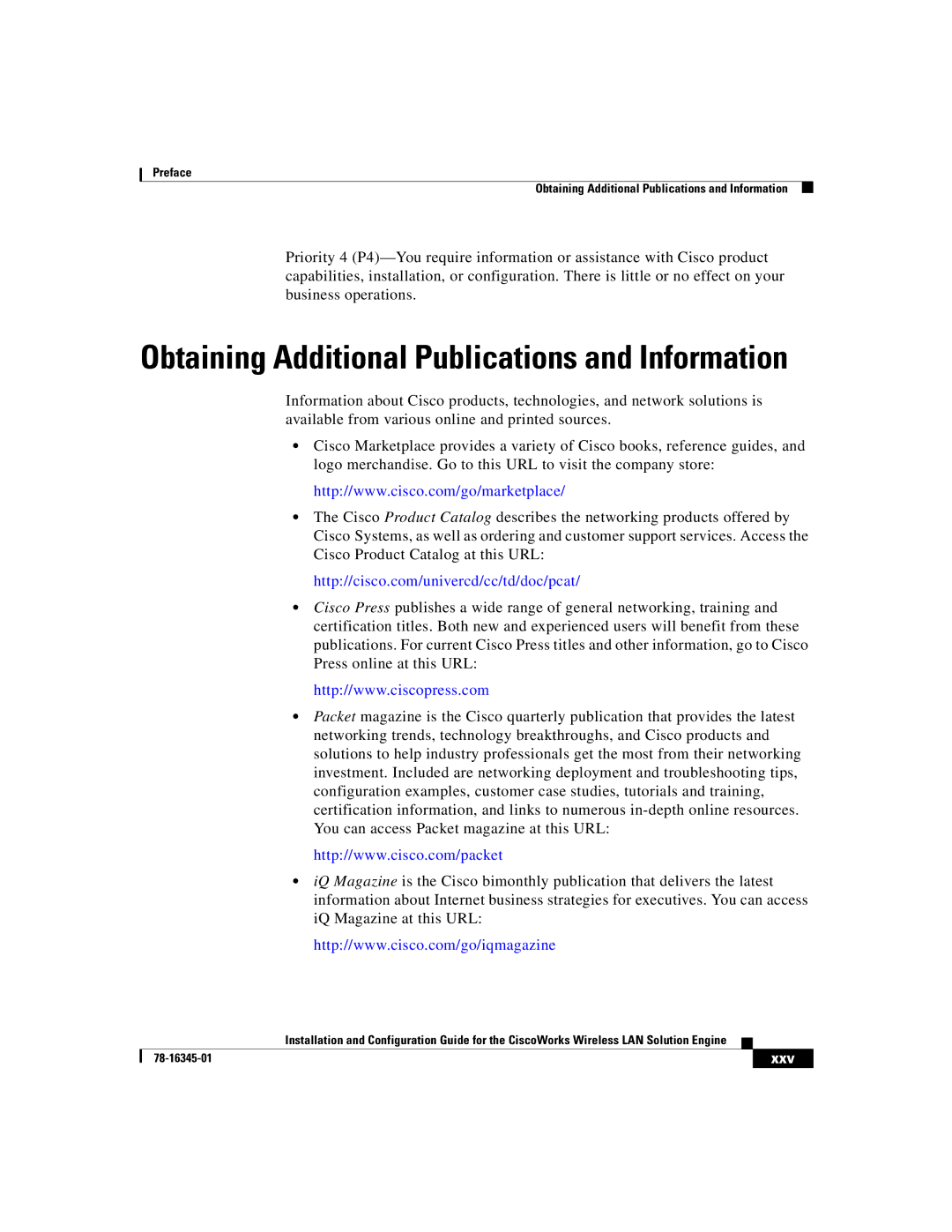 Cisco Systems 2.7 warranty Obtaining Additional Publications and Information 