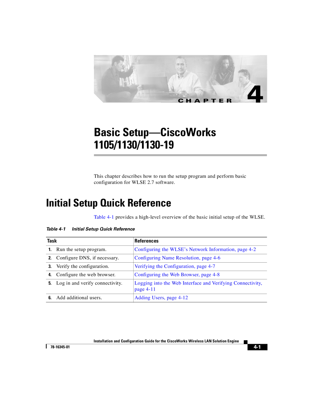 Cisco Systems 2.7 warranty Initial Setup Quick Reference, Basic Setup-CiscoWorks 1105/1130/1130-19 